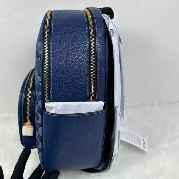 Coach Court Backpack In Signature Denim & Leather With Cherry Charm CZ77… - Picture 5 of 13